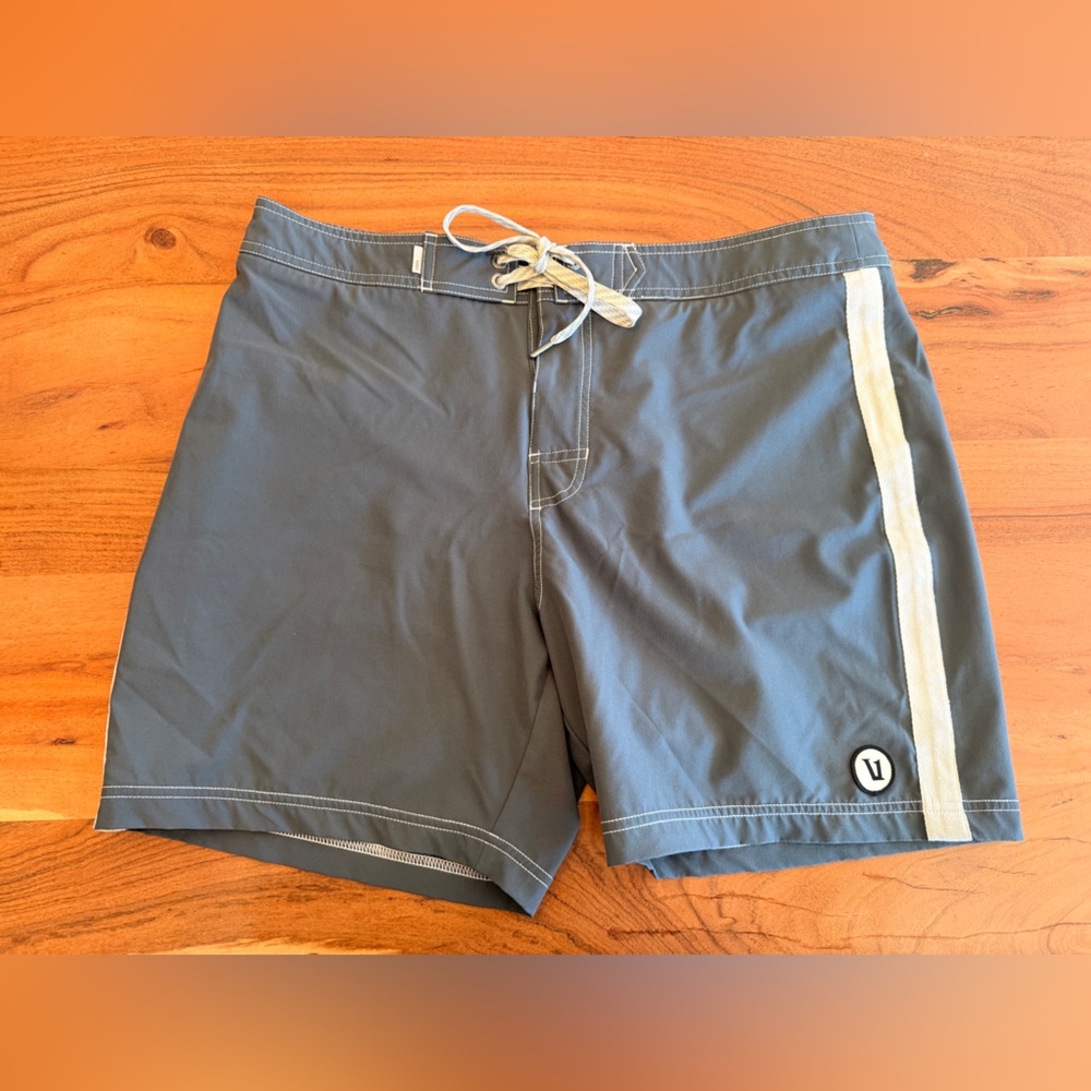 Vuori Men's Charcoal and Cream Board Shorts